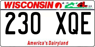 WI license plate 230XQE