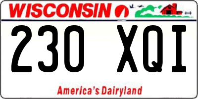WI license plate 230XQI