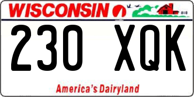 WI license plate 230XQK
