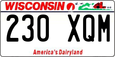 WI license plate 230XQM