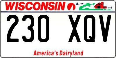 WI license plate 230XQV