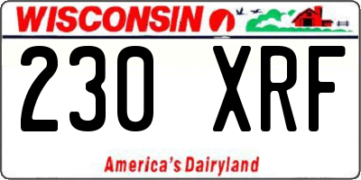WI license plate 230XRF