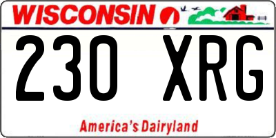 WI license plate 230XRG