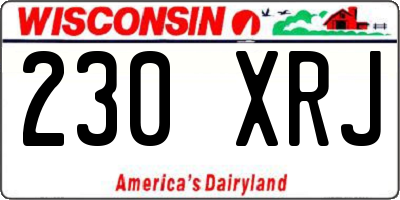 WI license plate 230XRJ