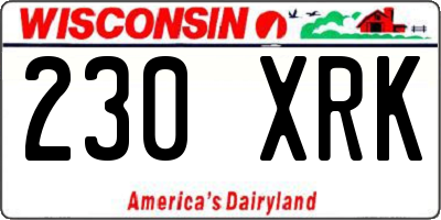 WI license plate 230XRK