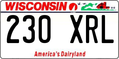 WI license plate 230XRL