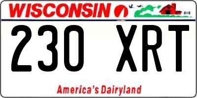 WI license plate 230XRT