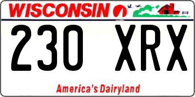 WI license plate 230XRX