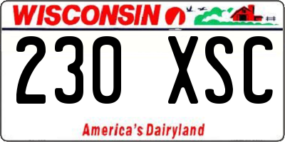 WI license plate 230XSC