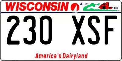 WI license plate 230XSF