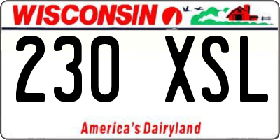 WI license plate 230XSL