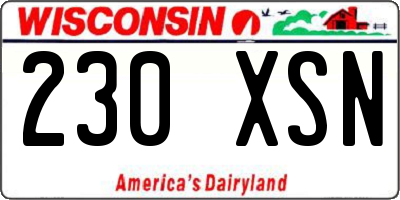 WI license plate 230XSN