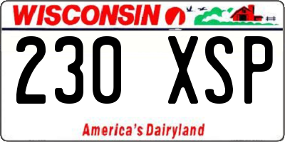 WI license plate 230XSP