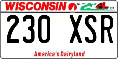 WI license plate 230XSR