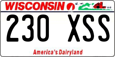 WI license plate 230XSS