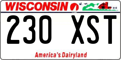 WI license plate 230XST