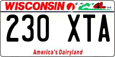 WI license plate 230XTA