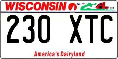 WI license plate 230XTC