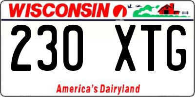 WI license plate 230XTG
