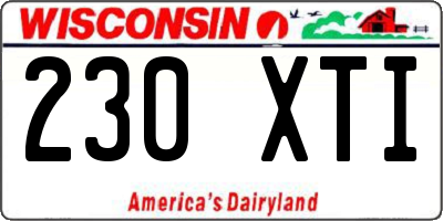 WI license plate 230XTI
