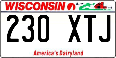WI license plate 230XTJ