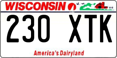 WI license plate 230XTK