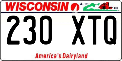 WI license plate 230XTQ