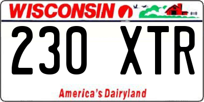 WI license plate 230XTR