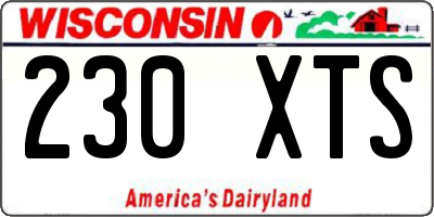 WI license plate 230XTS
