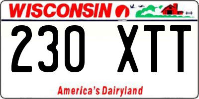 WI license plate 230XTT
