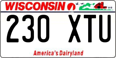 WI license plate 230XTU