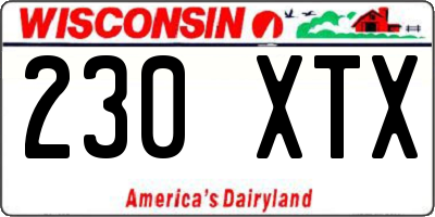 WI license plate 230XTX