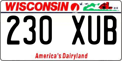 WI license plate 230XUB