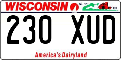 WI license plate 230XUD