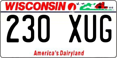 WI license plate 230XUG
