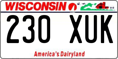 WI license plate 230XUK