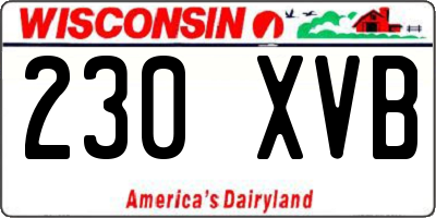 WI license plate 230XVB