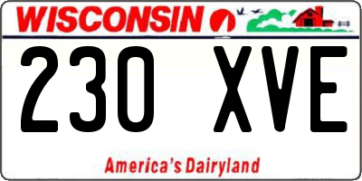 WI license plate 230XVE