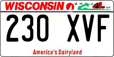 WI license plate 230XVF
