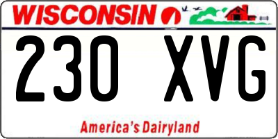 WI license plate 230XVG