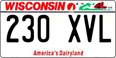 WI license plate 230XVL