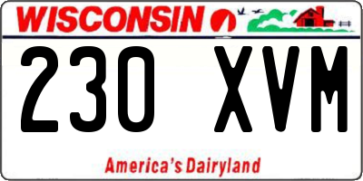 WI license plate 230XVM