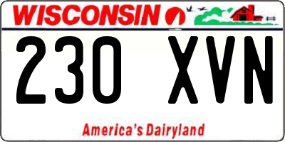 WI license plate 230XVN