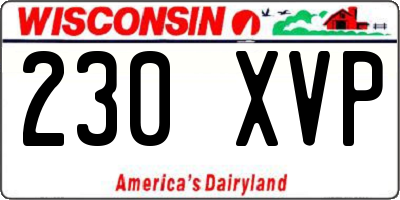 WI license plate 230XVP