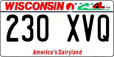 WI license plate 230XVQ