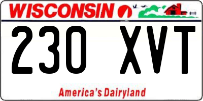WI license plate 230XVT