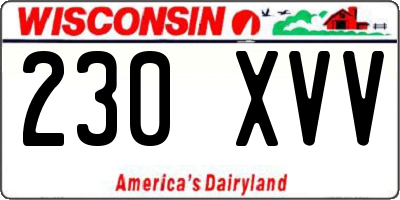 WI license plate 230XVV