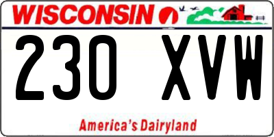 WI license plate 230XVW