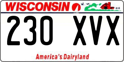 WI license plate 230XVX