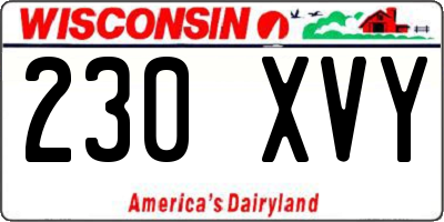 WI license plate 230XVY
